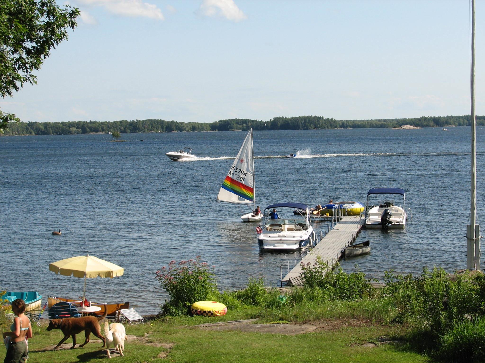 A dock made by AlumiDock on a lake